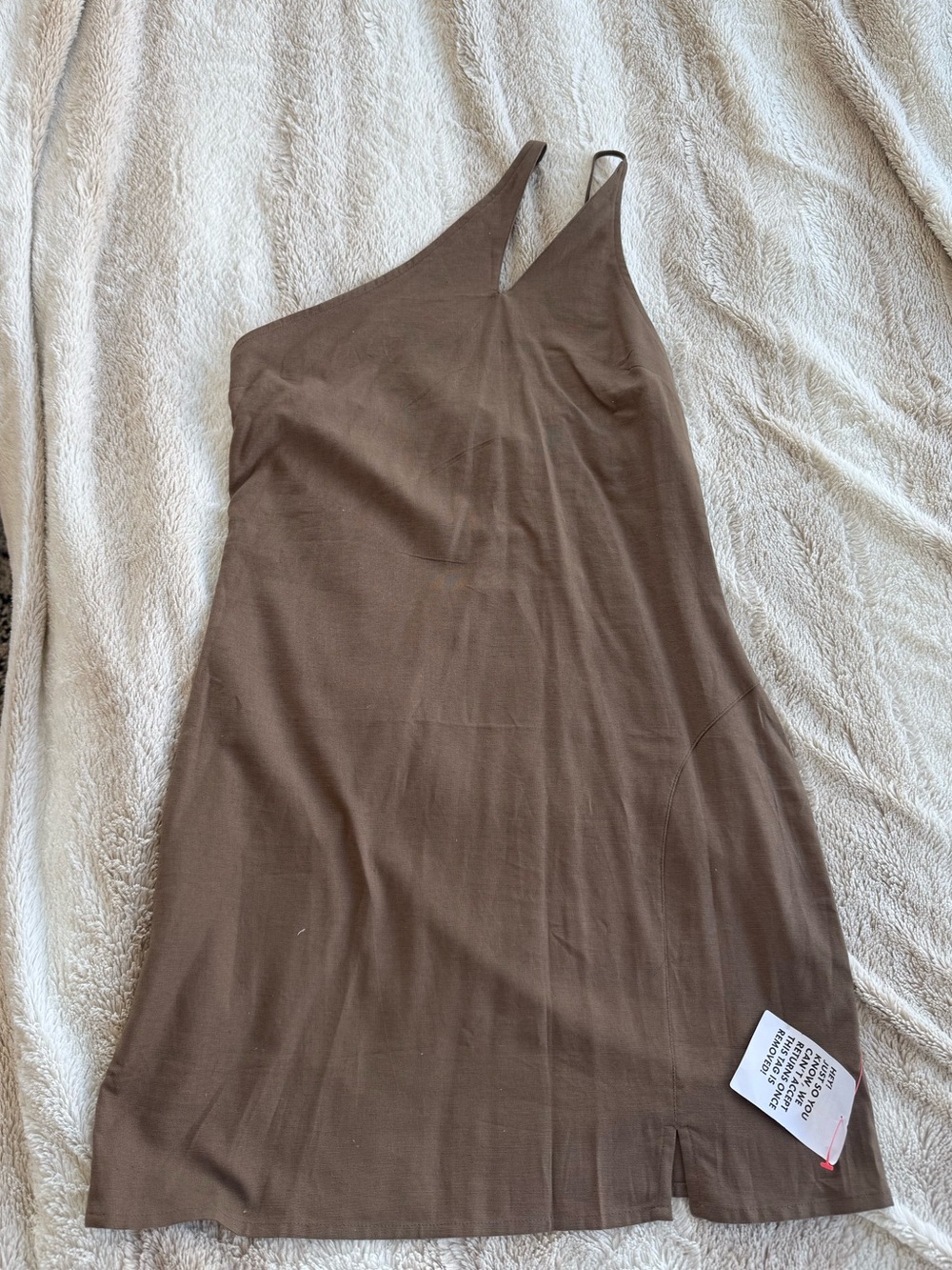 ASOS One-Shoulder Chocolate Brown Dress